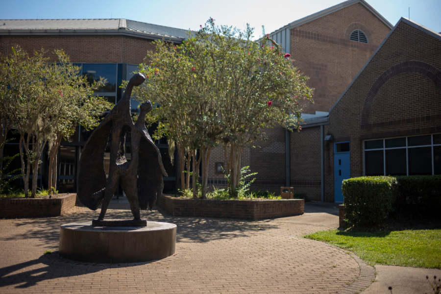 Statue in front of AD building