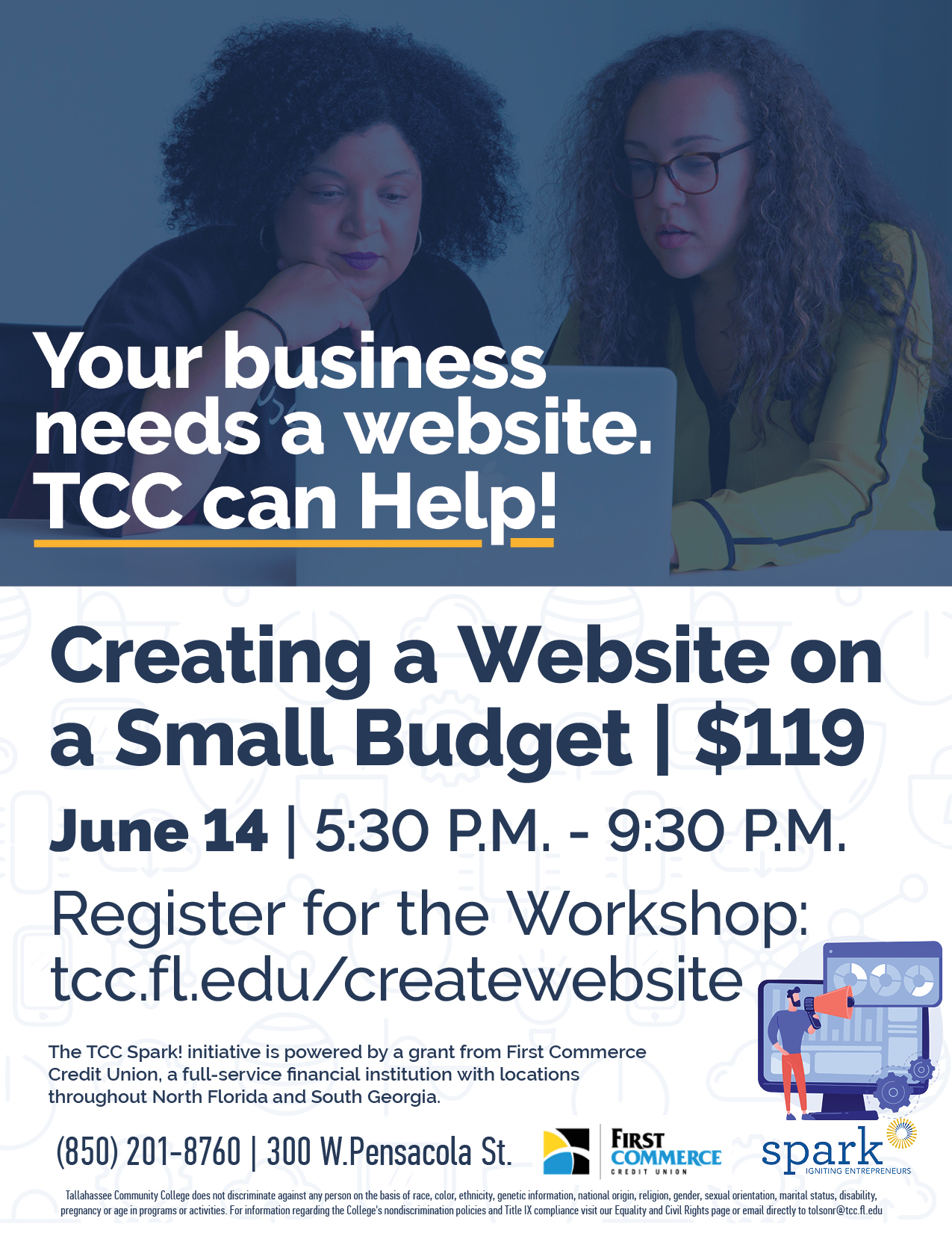 Creating a Website Course flyer