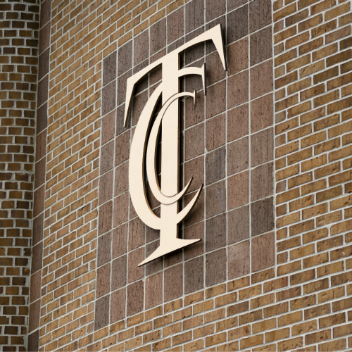 TCC Logo on exterior of Administration Building