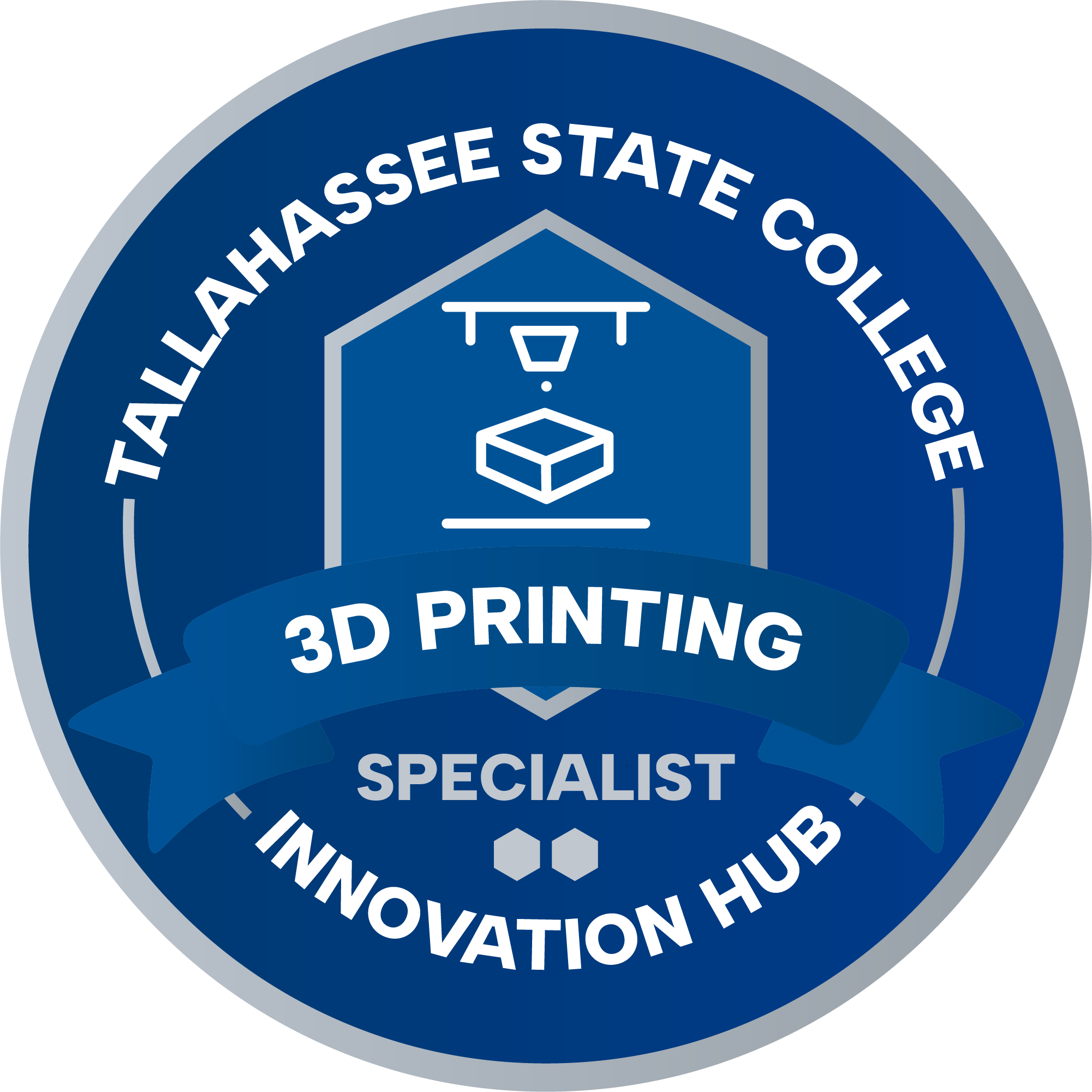 3D Printing specialist level circular badge.