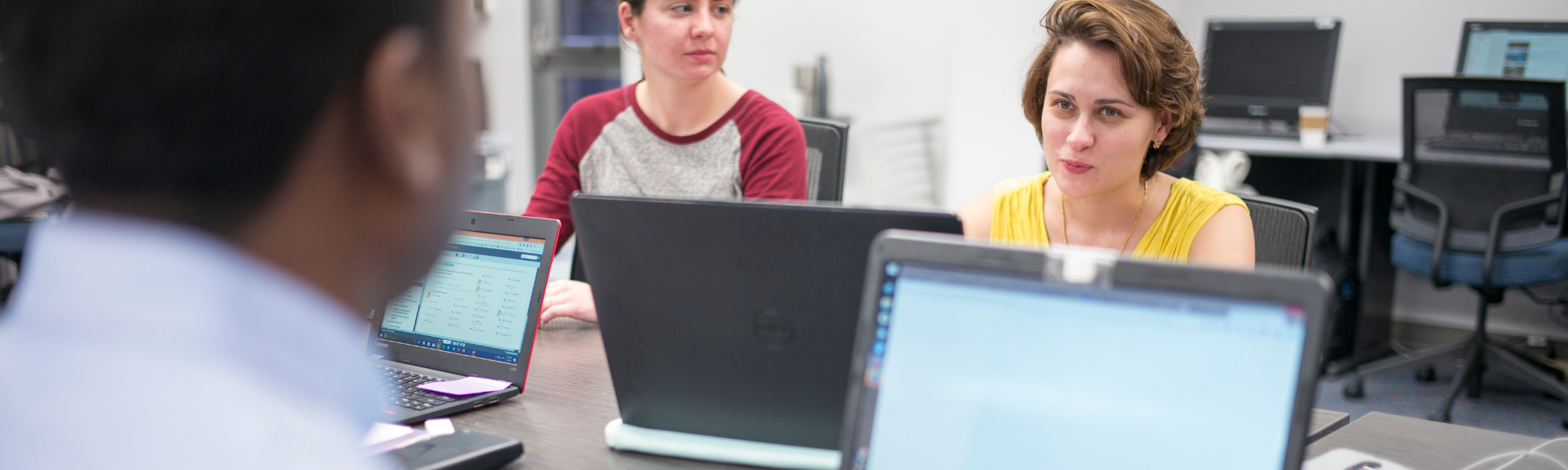 Students at computers