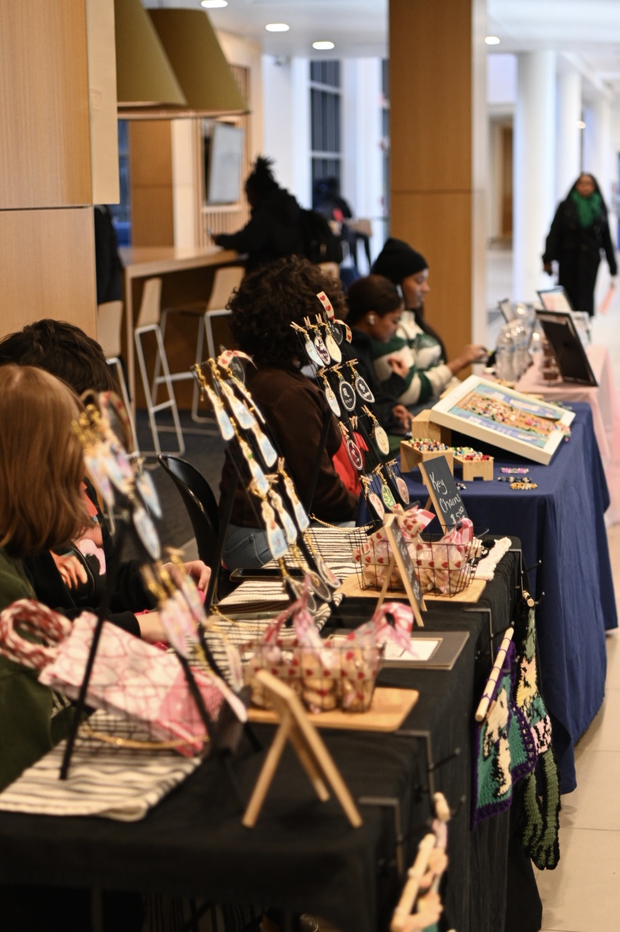 Market Wednesday Student Vendor Tables with homemade goods.