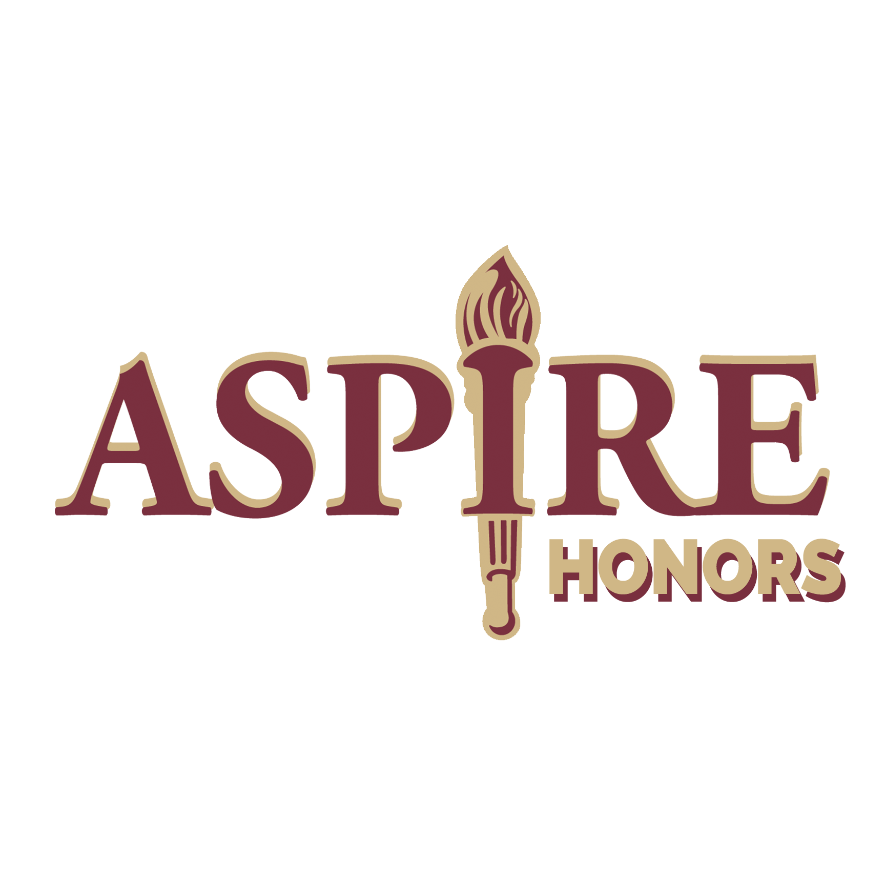 logo for Aspire honors program, it's garnet and gold in color