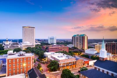 Tallahassee downtown skyline at sunset